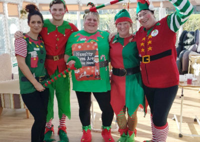 The Loose Valley staff team in elf fancy dress 4 December 2018