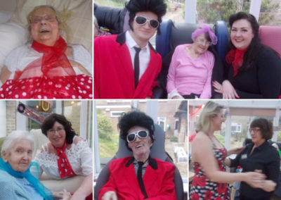 Staff and residents at Loose Valley Care Home in 1950s costumes