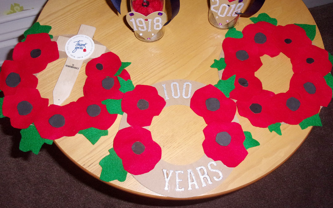 Loose Valley Care Home Remembrance Poppy Display