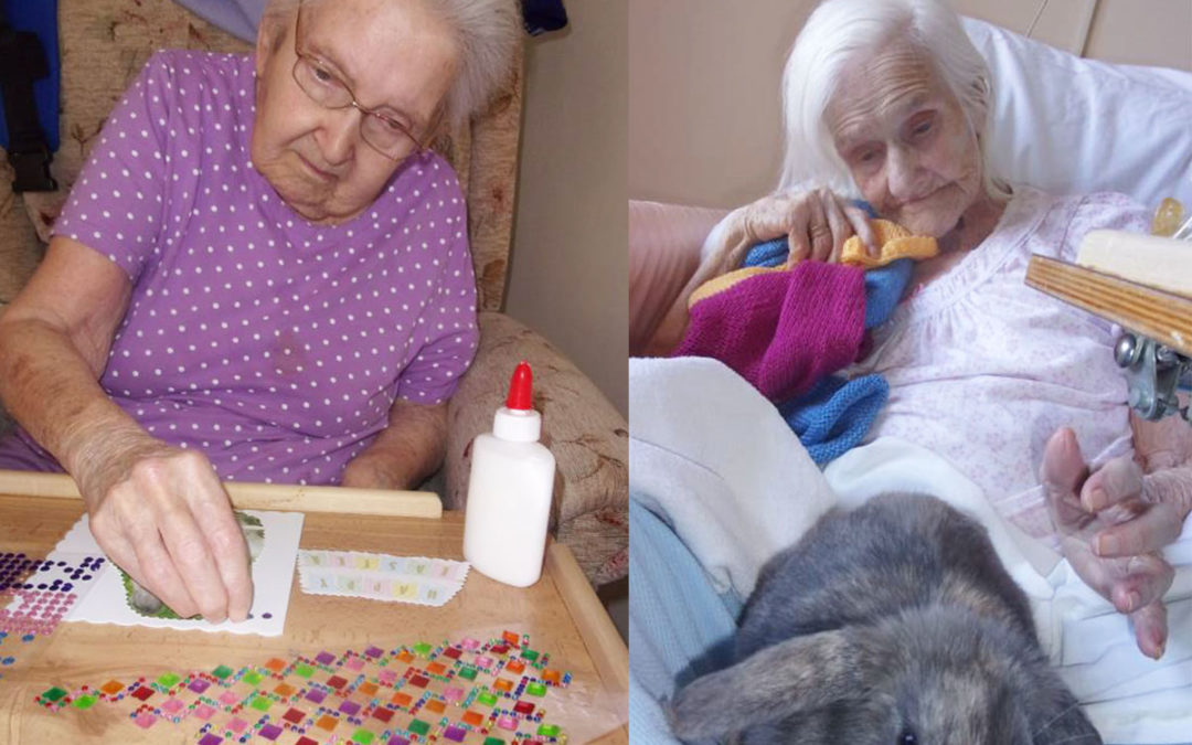 Easter card making and bunny cuddles at Loose Valley Care Home