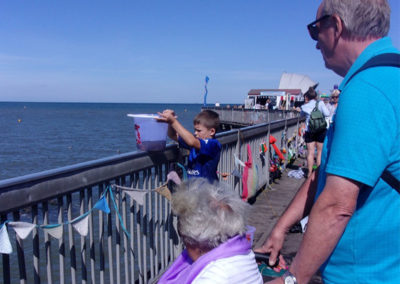 Staff and residents on the pier at Herne Bay