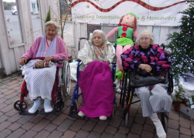 Loose Valley ladies enjoying the festive displays at a garden centre
