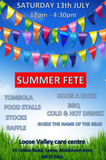 Loose Valley Care Home summer fete poster