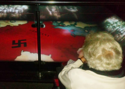 A resident viewing a World War 2 exhibition