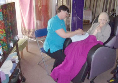 Ladies at Loose Valley Care Home enjoying Namaste massage treatments (4 of 4)