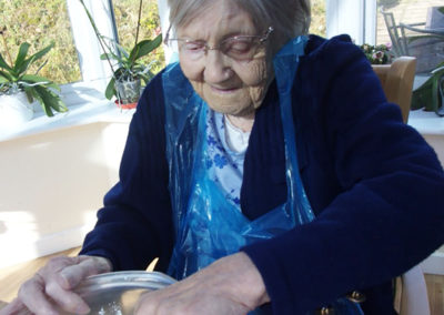 Loose Valley lady resident making pumpkin scones