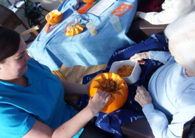 Pumpkin carving at Loose Valley Care Home 1
