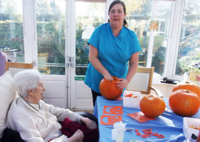 Pumpkin carving at Loose Valley Care Home 2