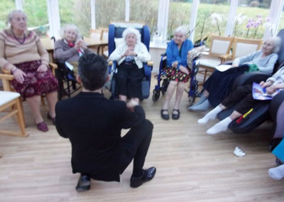 Kevin Walsh singing at Loose Valley Care Home 2