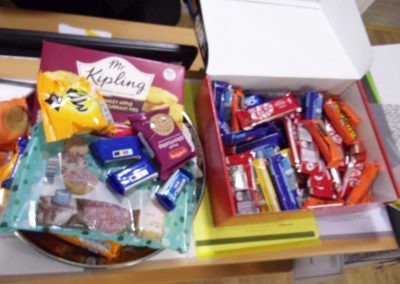 Loose Valley Care Home staff gifts of biscuits and chocolate for International Nurses Day