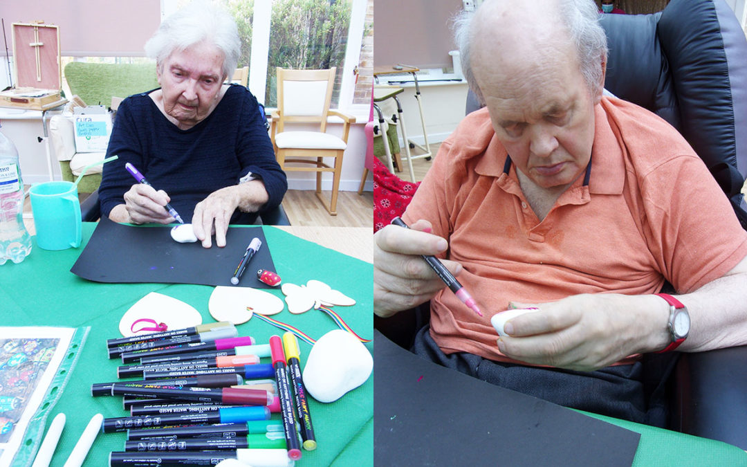 Pebble painting at Loose Valley Care Home