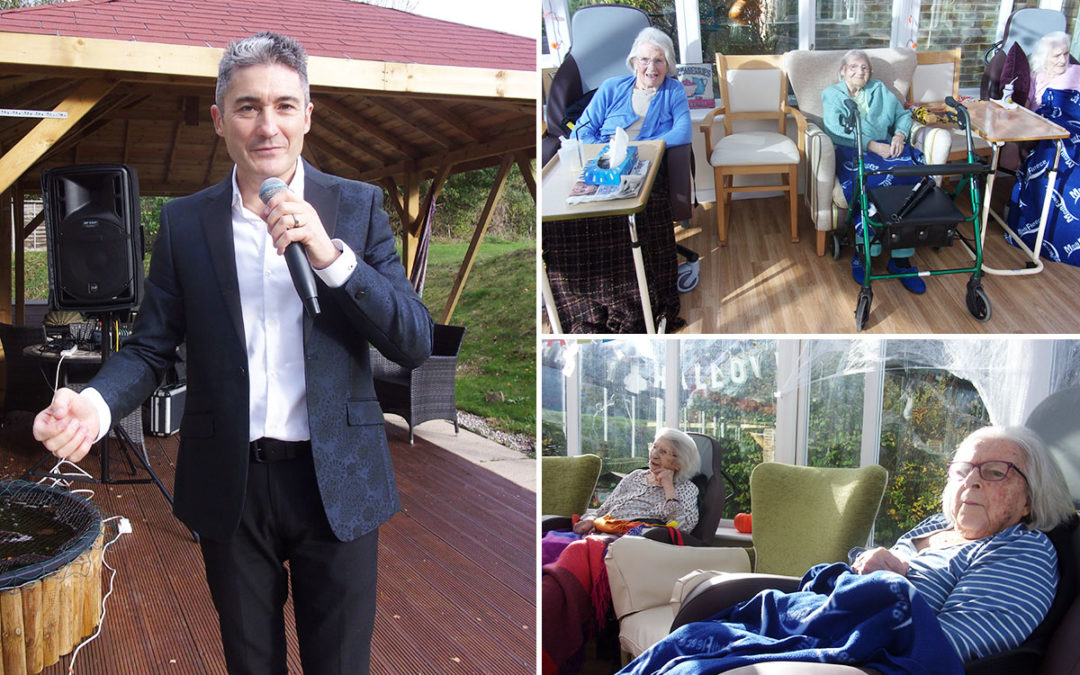 Kevin Walsh delights residents at Loose Valley Care Home