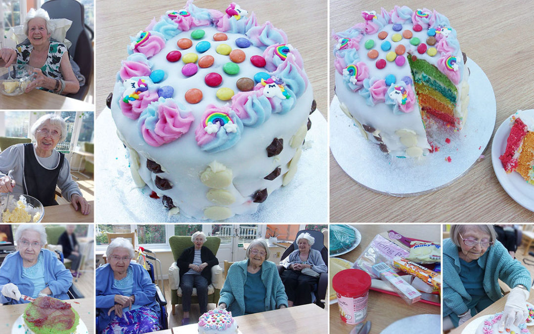 Loose Valley Care Home creates rainbow Showstopper Cake