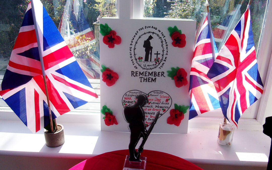 Remembrance memorial crafts at Loose Valley Care Home