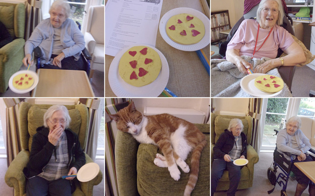 Pancake Day flipping and quiz at Loose Valley Care Home
