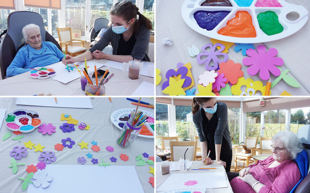 Loose Valley Care Home residents enjoy a therapeutic painting class