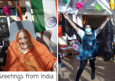 Loose Valley Care Home Cruise arrive in India - postcards from a resident and dancing