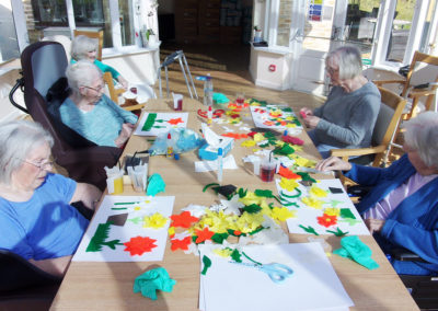 Loose Valley Care Home residents making spring pictures