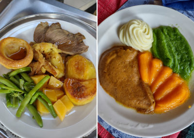 Regular and puréed roast dinner at Loose Valley Care Home