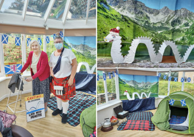 Scottish themed decorations at Loose Valley Care Home