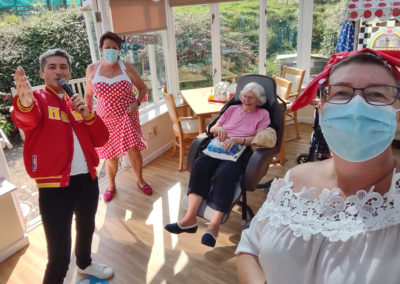 Grease themed music and dressing up at Loose Valley Care Home 1