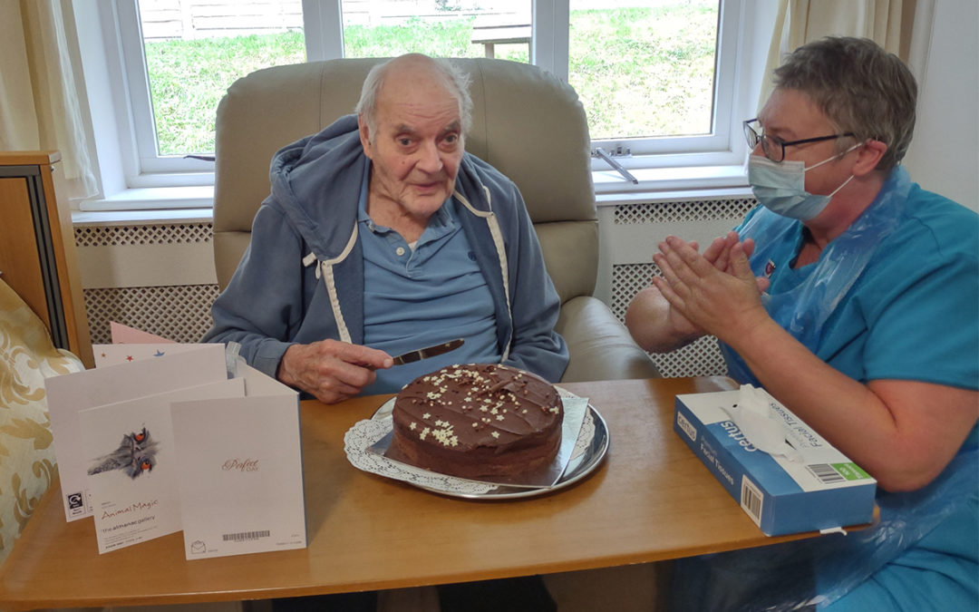 Birthday wishes for Peter at Loose Valley Care Home