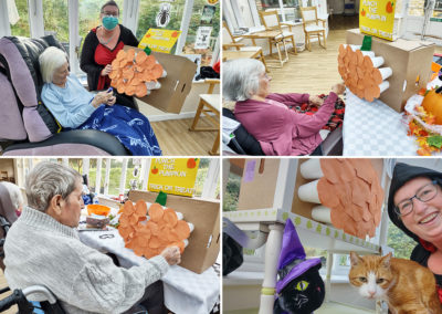 Halloween trick or treat game at Loose Valley Care Home