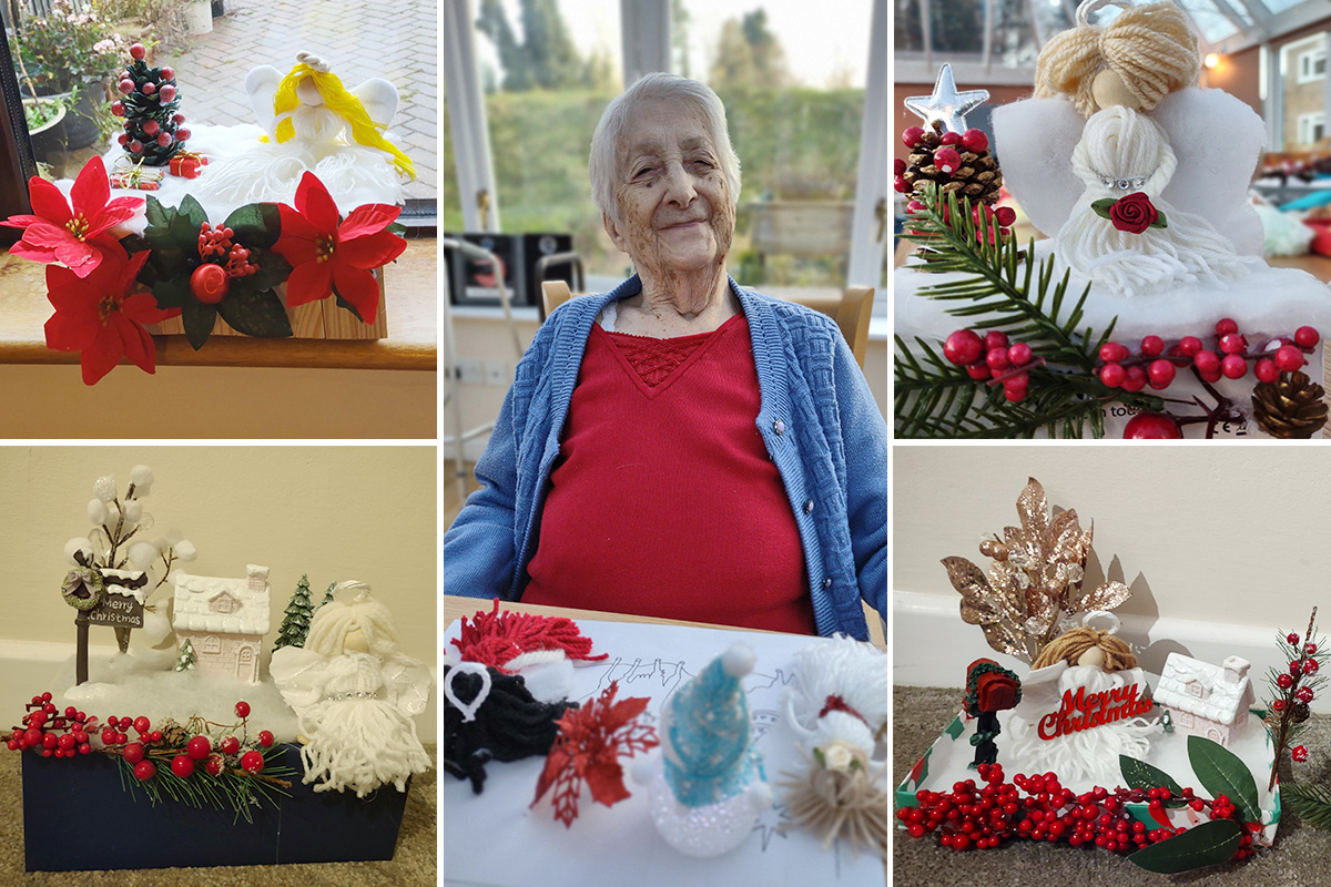 Christmas crafts and cuddles at Loose Valley Care Home