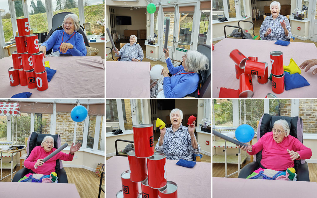 Balloon exercise class at Loose Valley Care Home
