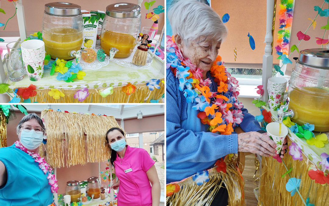 Nutrition and Hydration Week tropical refreshments at Loose Valley Care Home