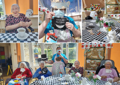 Mad Hatter Tea party props at Loose Valley Care Home