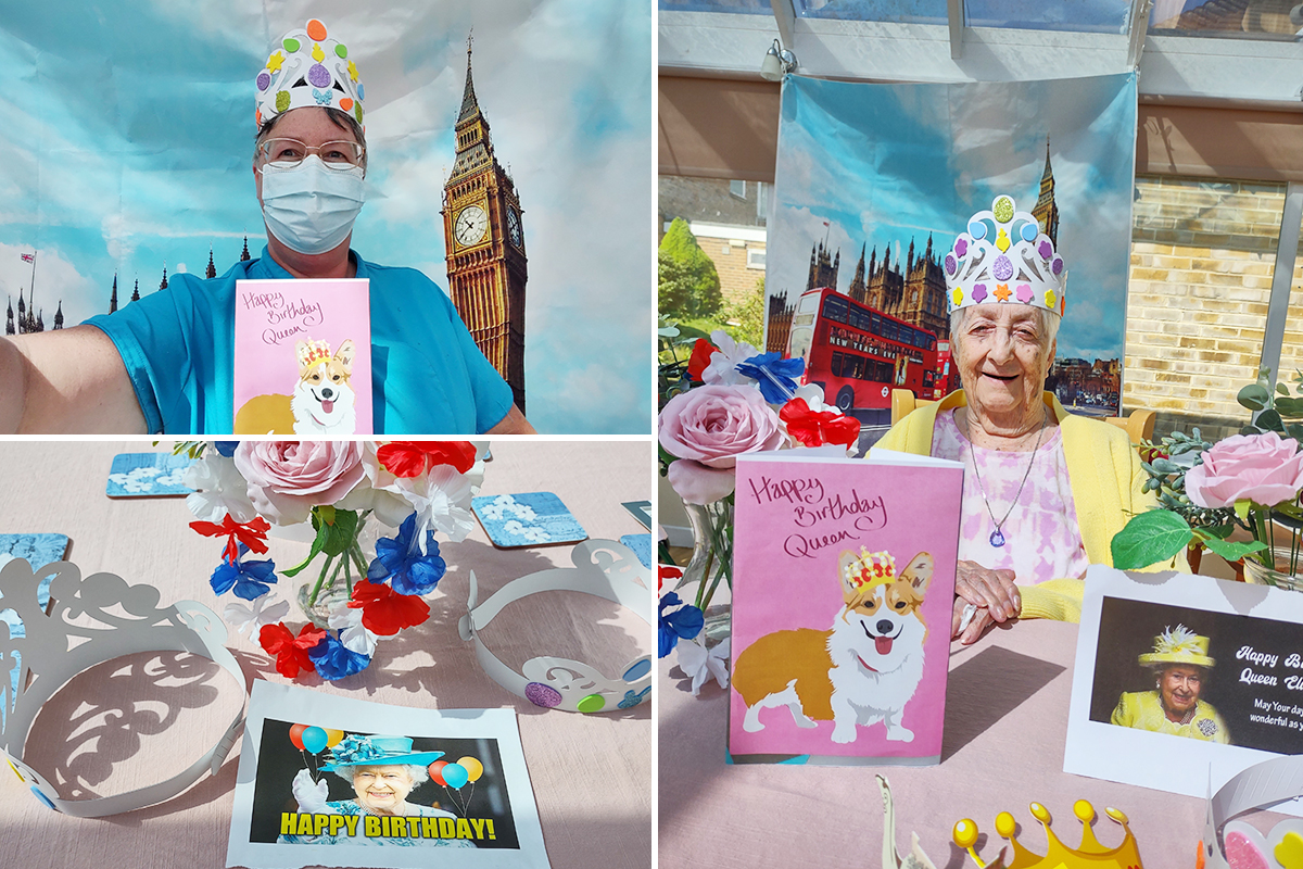 Loose Valley Care Home residents and staff celebrating the Queen's birthday 