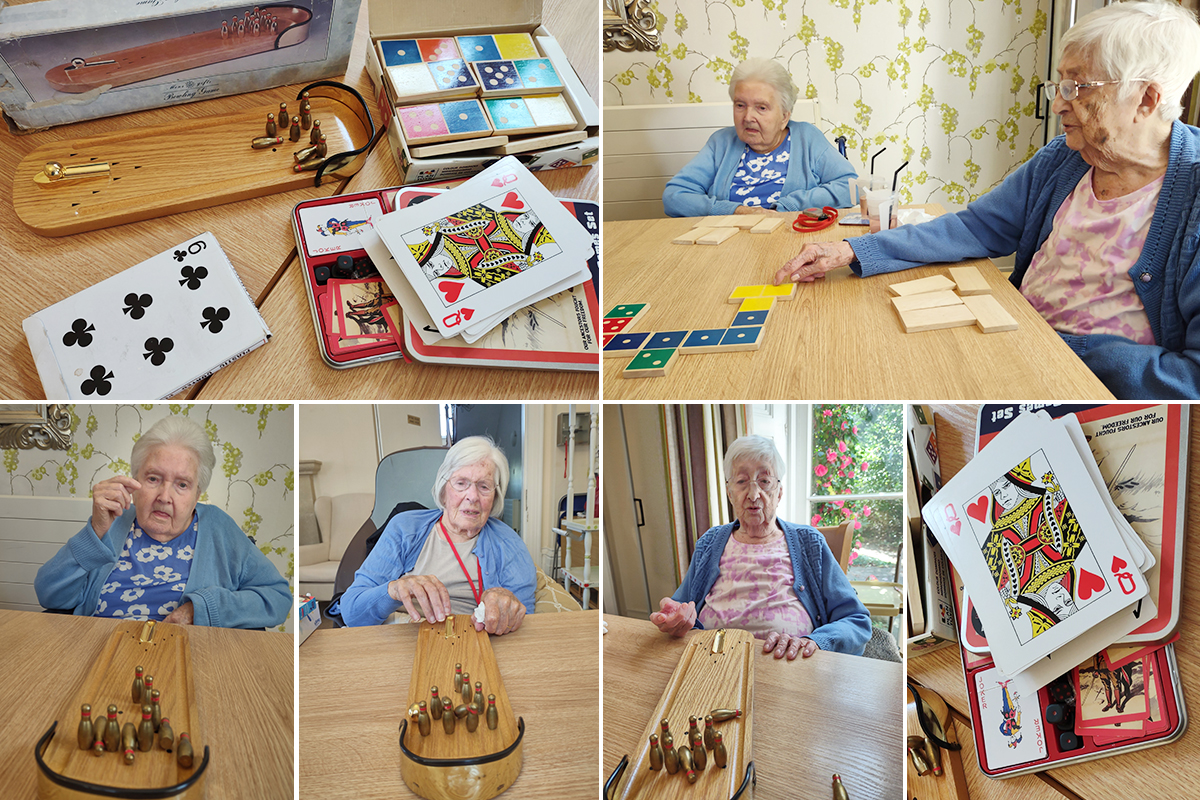 Loose Valley Care Home residents enjoy some tabletop games