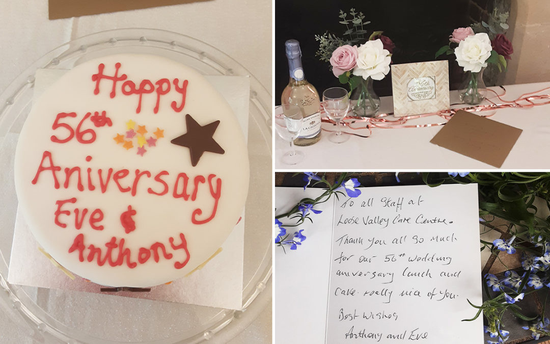 Wedding anniversary celebrations at Loose Valley Care Home