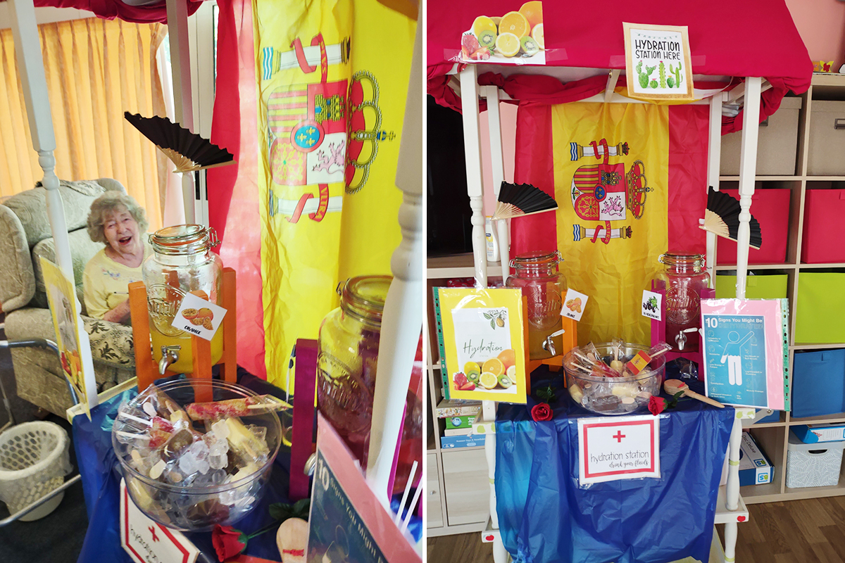 Spanish themed Hydration Station at Loose Valley Care Home