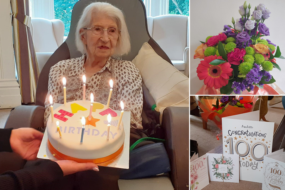 Paulette celebrates 100th birthday at Loose Valley Care Home