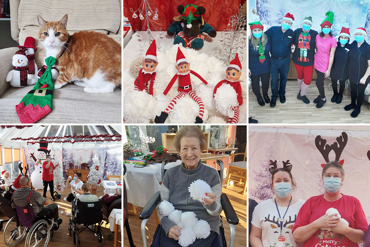 Elf Day and snowball fun at Loose Valley Care Home