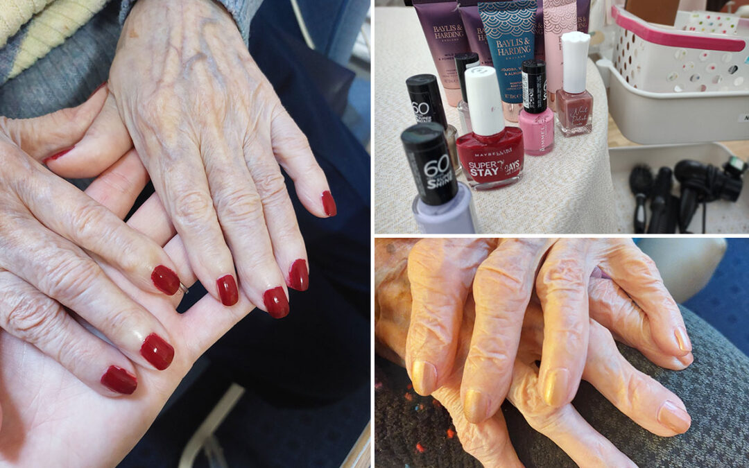 Loose Valley Care Home residents enjoy some hand pampering