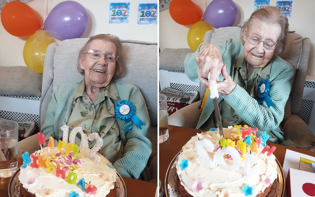 Marjorie celebrates turning 102 at Loose Valley Care Home