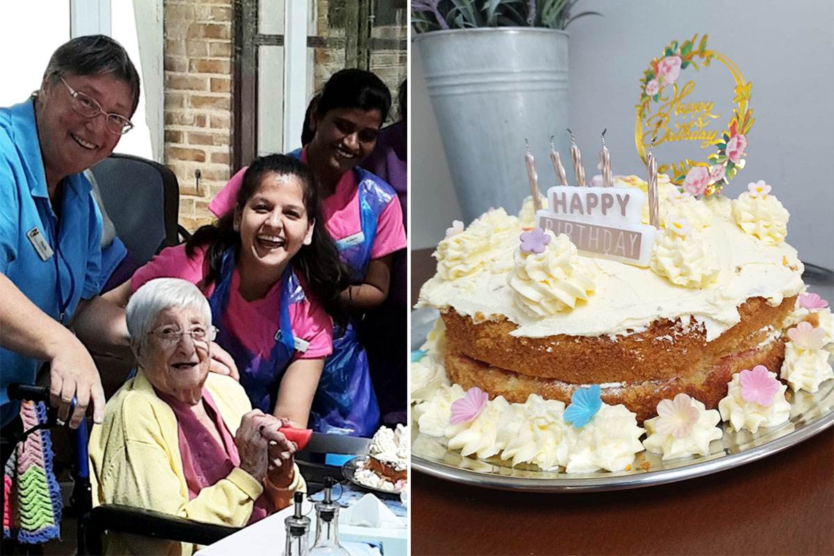 June's birthday celebrations at Loose Valley Care Home