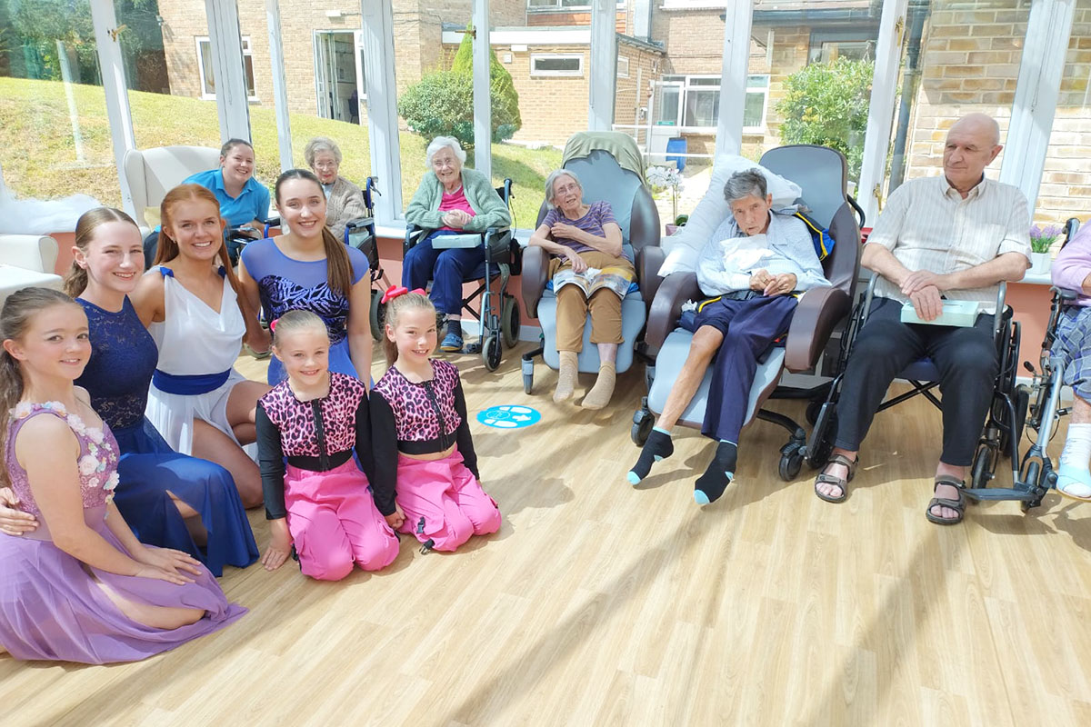 Hilton Hall dancers visiting Loose Valley Care Home