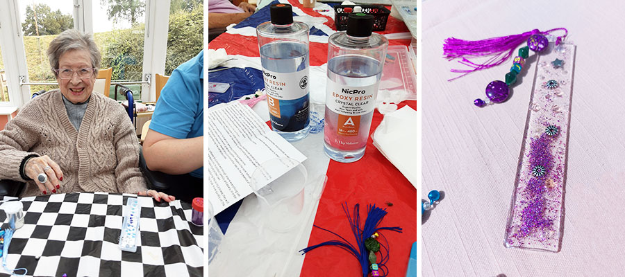 Resin art fun at Loose Valley Care Home