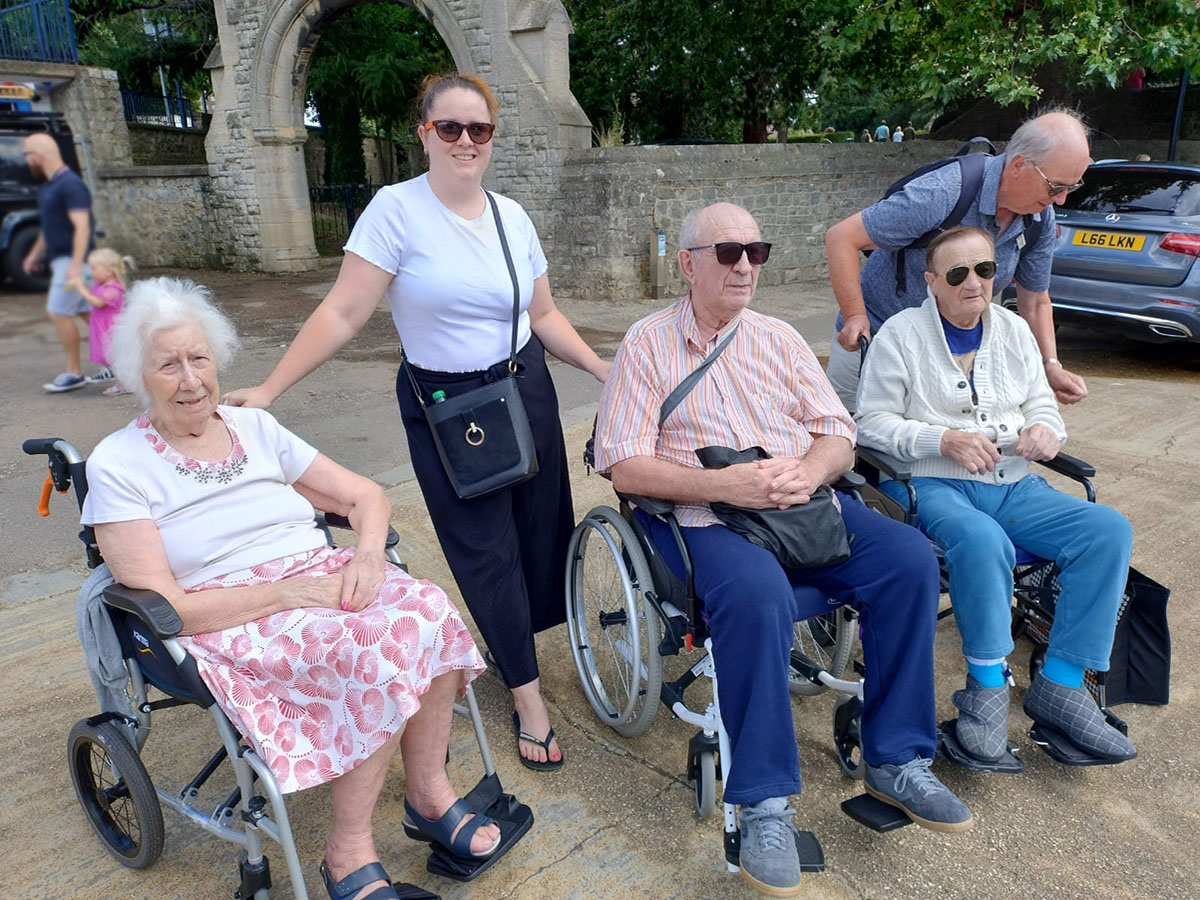Loose Valley Care Home residents enjoying a day trip