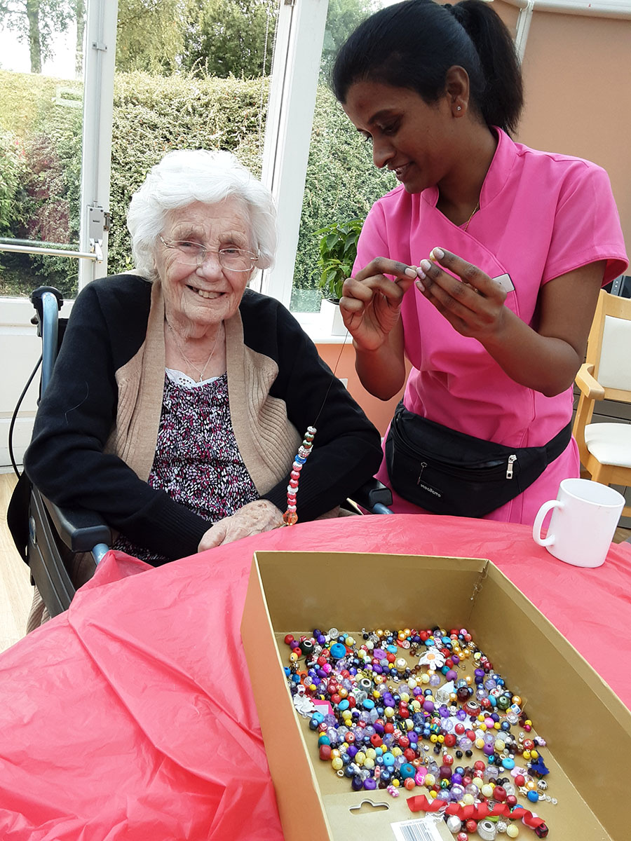 Sun catcher craft activity at Loose Valley Care Home 