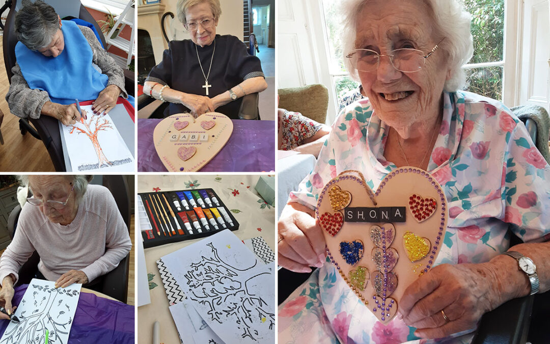 Heart and autumnal art at Loose Valley Care Home