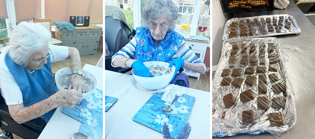 Loose Valley Care Home residents making fudge
