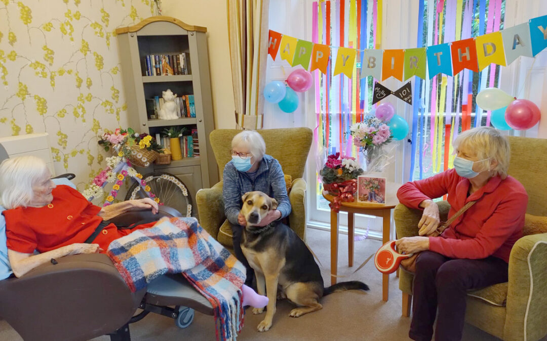 Celebrating Mollys birthday at Loose Valley Care Home