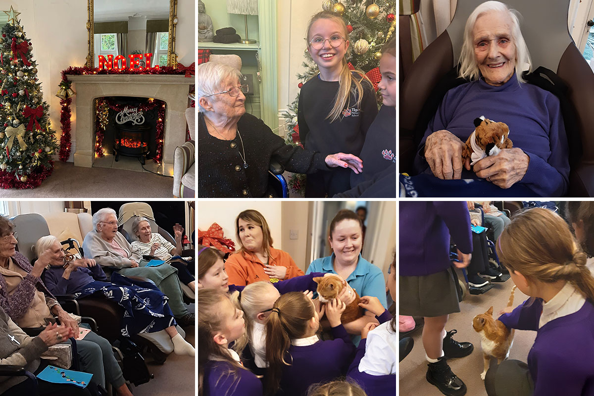 Tiger Primary School children enjoying a festive visit Loose Valley Care Home 