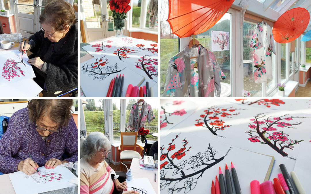 Creative colouring for Chinese New Year at Loose Valley Care Home