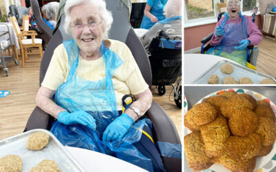 Baking Anzac Biscuits at Loose Valley Care Home